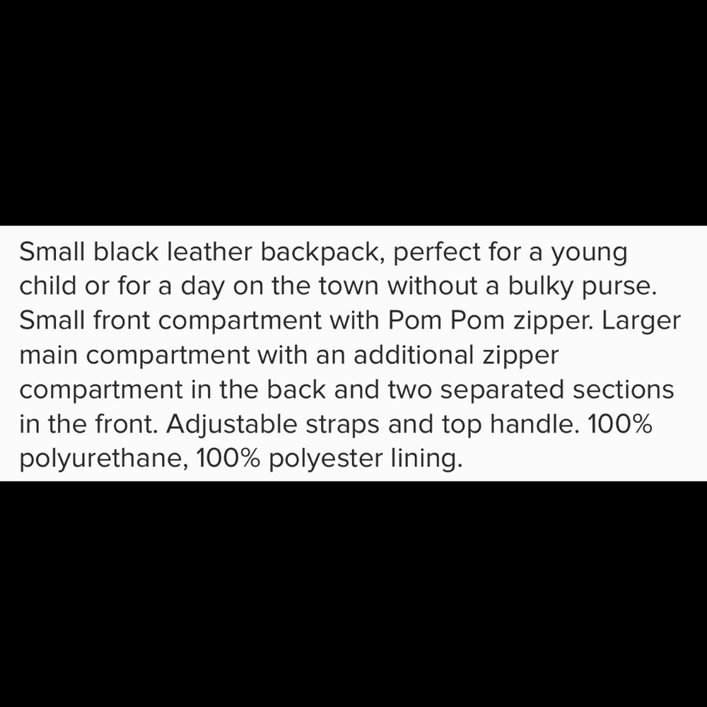 Basic black Pom Pom backpack. - Picture 4 of 4